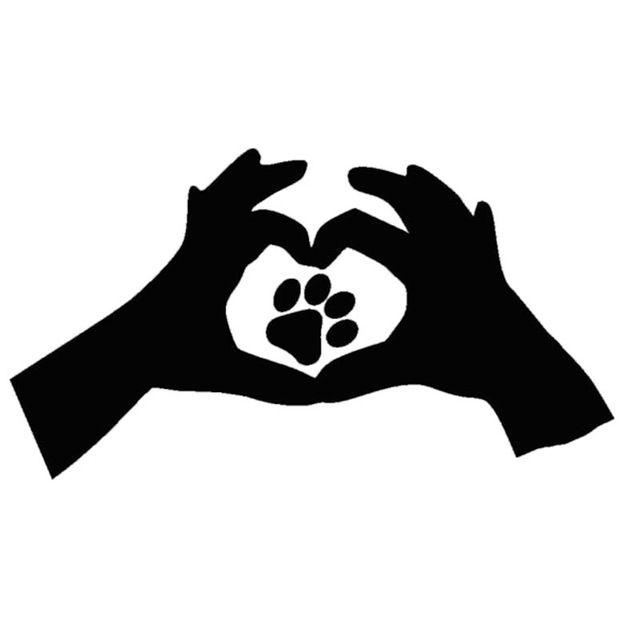 Cute Paw Print Logo - Cute Paw Print Cat Dog Car Window Sticker Heart Funny Vinyl Decal