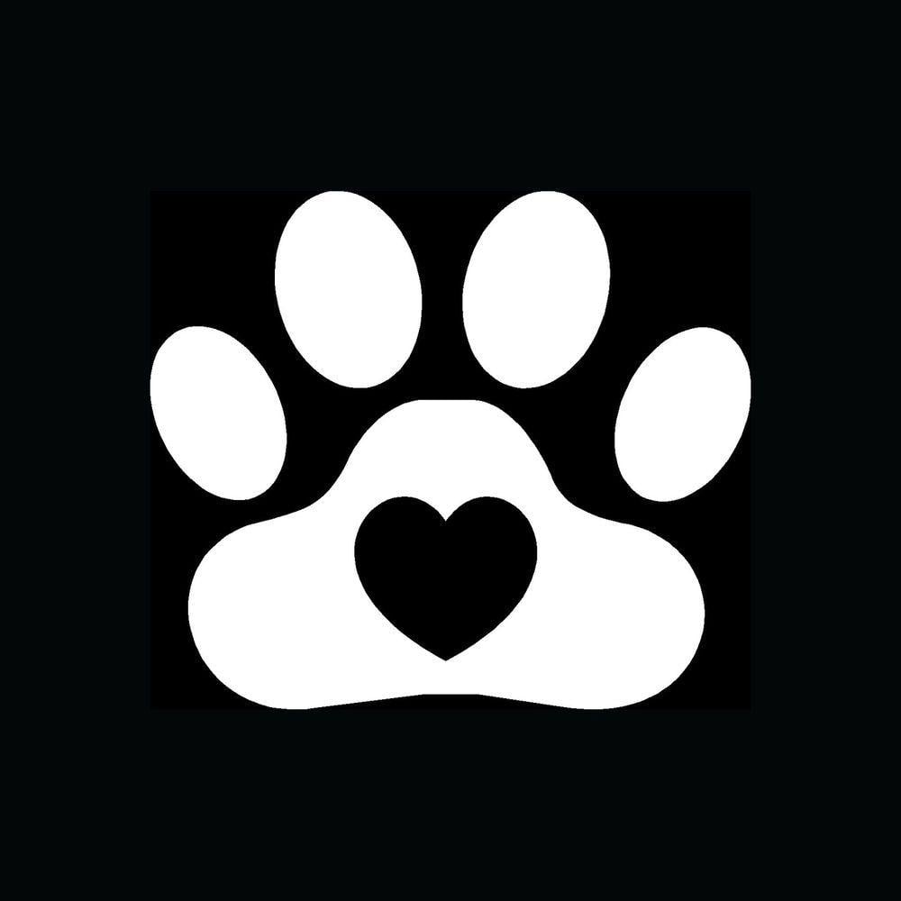 Cute Paw Print Logo - PAW PRINT WITH HEART Sticker Cute Dog Cat Lover Vinyl Decal Puppy ...