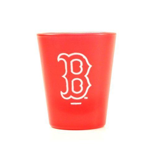 Orange B Logo - Boston Red Sox 2oz Shot Glass Red Frosted Glass B Logo