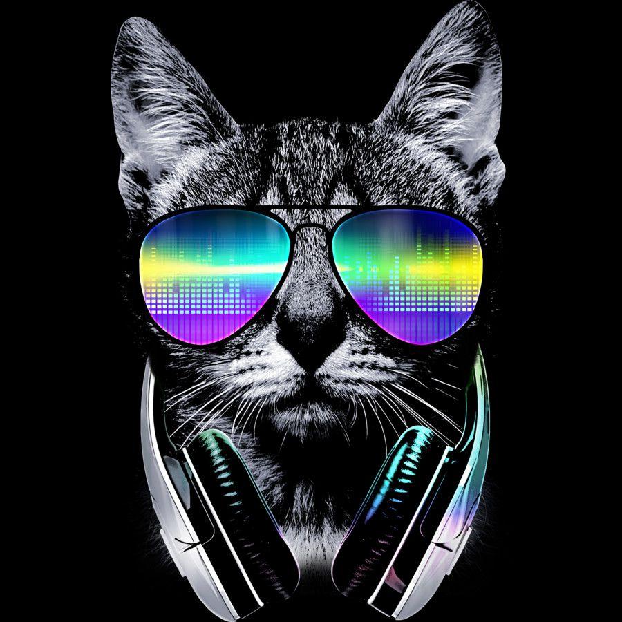 Cat Wearing Headphones Logo - Shirt Minion