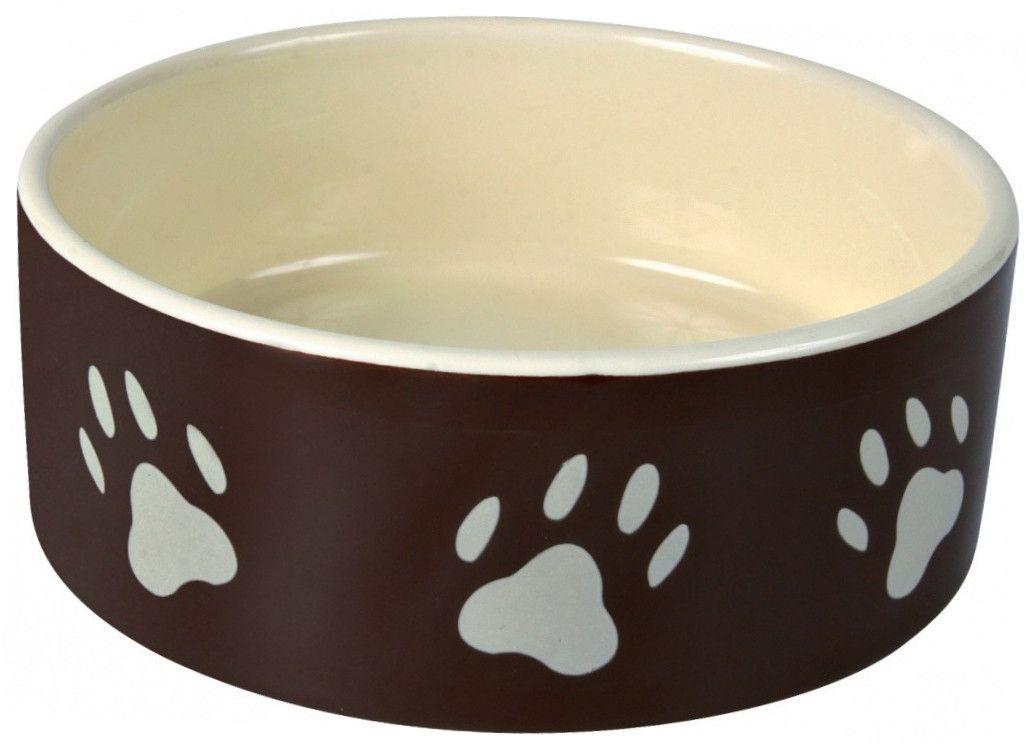 Cute Paw Print Logo - Trixie Ceramic bowl with Paw Prints Beige Ceramic bowls