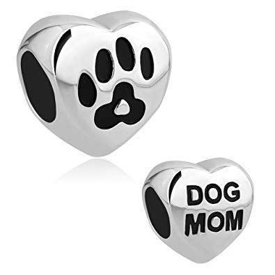 Cute Paw Print Logo - Amazon.com: Heart of Charms Cute Dog Paw Print Charms Love Heart Dog ...