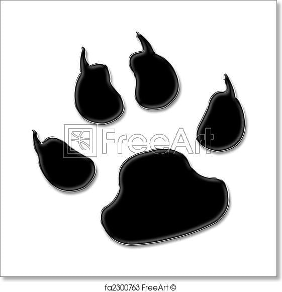 Cute Paw Print Logo - Free art print of Paw print. Cute dog or cat paw print, isolated on ...