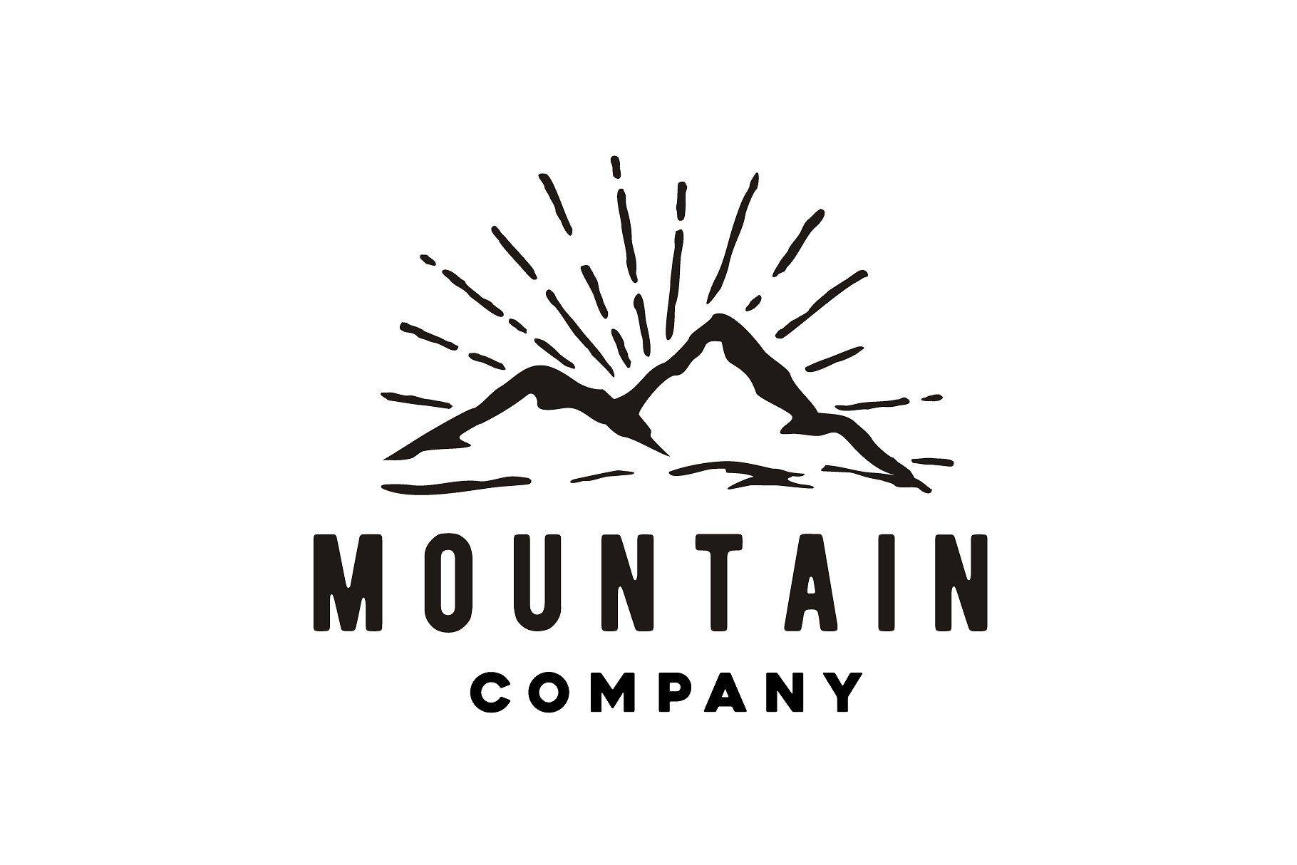 Mountain Hand Drawn Logo - Hand Drawn Hipster Mountain Logo ~ Logo Templates ~ Creative Market