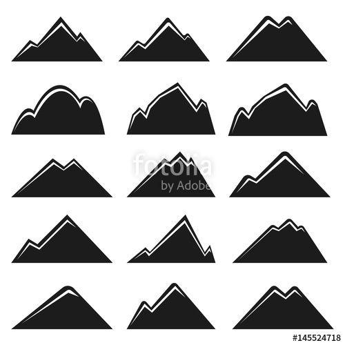 Hipster Mountain Logo - Set of Hipster Mountain Logo or Symbol. Isolated on White Background
