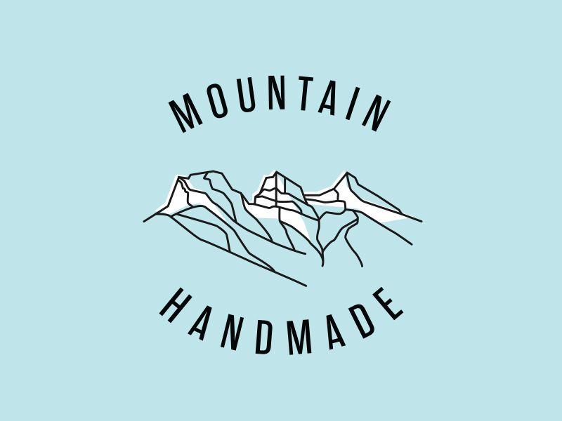 Hipster Mountain Logo - Mountain Handmade logo