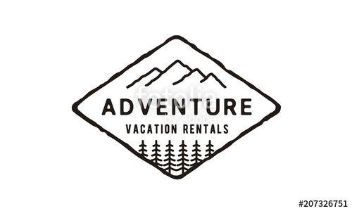 Hipster Mountain Logo - Mountain / travel / adventure hipster logo design inspiration Stock