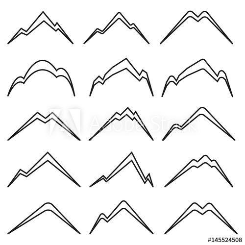 Hipster Mountain Logo - Set of Hipster Mountain Logo or Symbol. Isolated on White Background ...