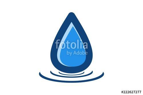 Blue Water Drop Logo - Blue Water Drop logo design inspiration Stock image and royalty