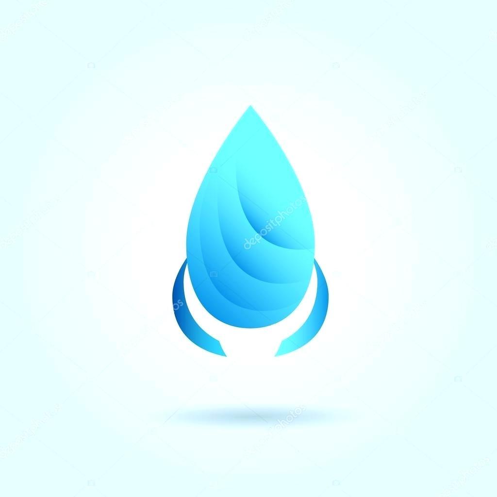 Blue Water Drop Logo - template: Egg Shape Template Vector Logo Design Abstract Blue Water