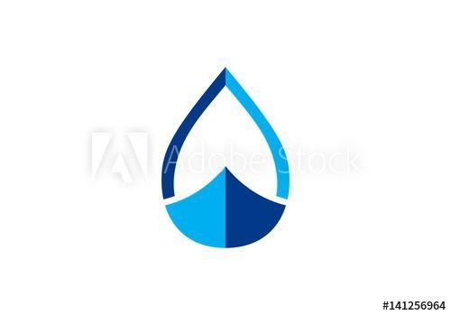 Blue Water Drop Logo - water drop logo symbol shape, blue waterdrop spring icon concept