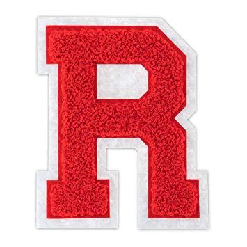 Red and White R Logo - R On White 1 2 Inch Heat Seal Sew On Chenille