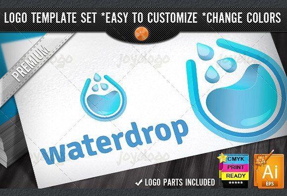 Blue Water Drop Logo - Solutions 3D Blue Water Drop Logo Logo Templates Creative Market