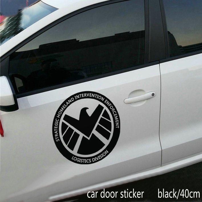 A F in Shield Car Logo - Car styling Avengers Marvel car stickers Agents of SHIELD auto body