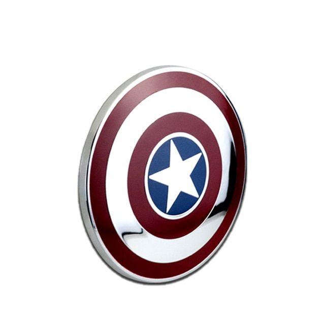 A F in Shield Car Logo - 7cm Universal New Chrome Metal Captain America Shield Logo Car ...