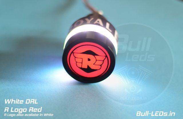Red and White R Logo - LED Dual Color Bar End Indicators For Royal Enfield
