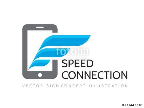 Modern Phone Logo - Speed connection business logo template. Mobile phone