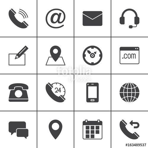 Phone email Logo - Contact vector icons set, modern solid symbol collection, filled ...