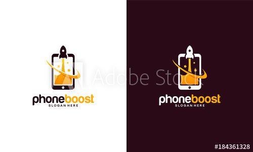 Modern Phone Logo - Modern Phone Booster logo with rocket symbol, Elegant Fast Phone ...