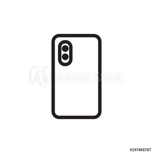 Simple Phone Logo - dual phone camera outlined vector icon. Modern simple isolated sign ...