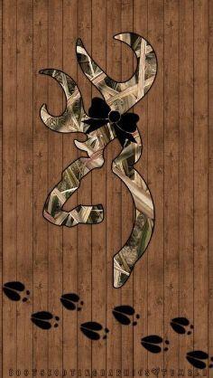 Camo Browning Logo - Camo Browning Logo with black bow, wooden shingles, and deer tracks ...