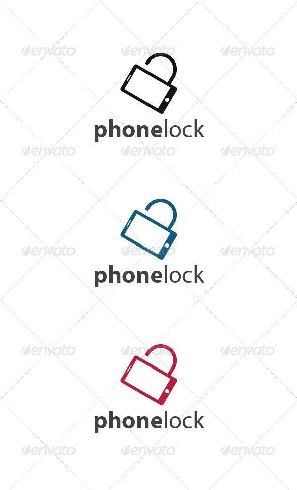 Modern Phone Logo - Phone Lock Logo is a simple logo for app or security-related ...
