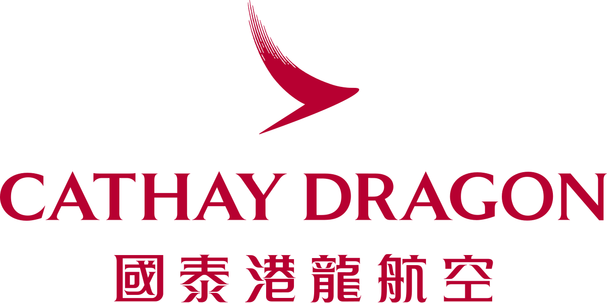 Black and Red Dragon Logo - Cathay Dragon