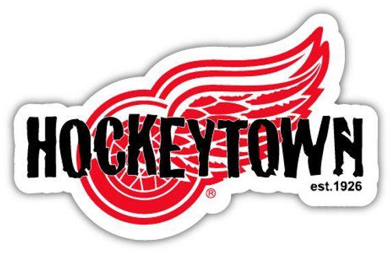 Detroit Red Wings Hockeytown Logo - Detroit Red Wings Hockeytown NHL Hockey sticker decal 5 | Etsy