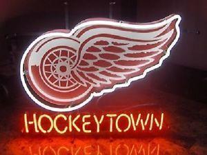 Detroit Red Wings Hockeytown Logo - New Detroit Red Wings Hockey Town Neon Light Sign 20