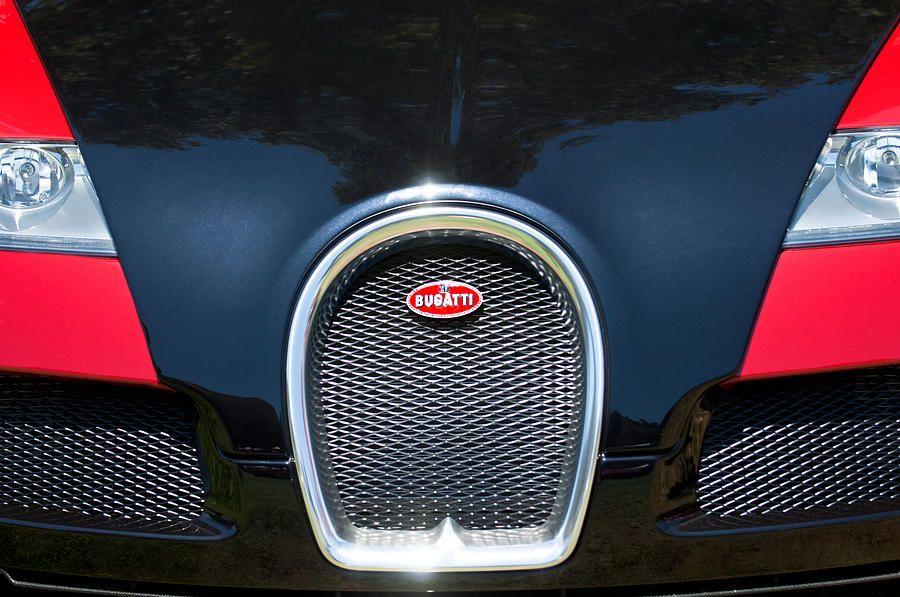 Bugatti Grill Logo - 2008 Bugatti Veyron Grille Emblem -1288c Photograph by Jill Reger