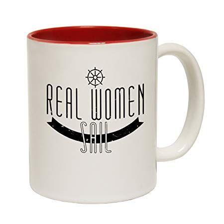 Two Red Women Logo - 123t Sailing Mugs - Ocean Bound Real Women Sail - Sail Funny Boat ...