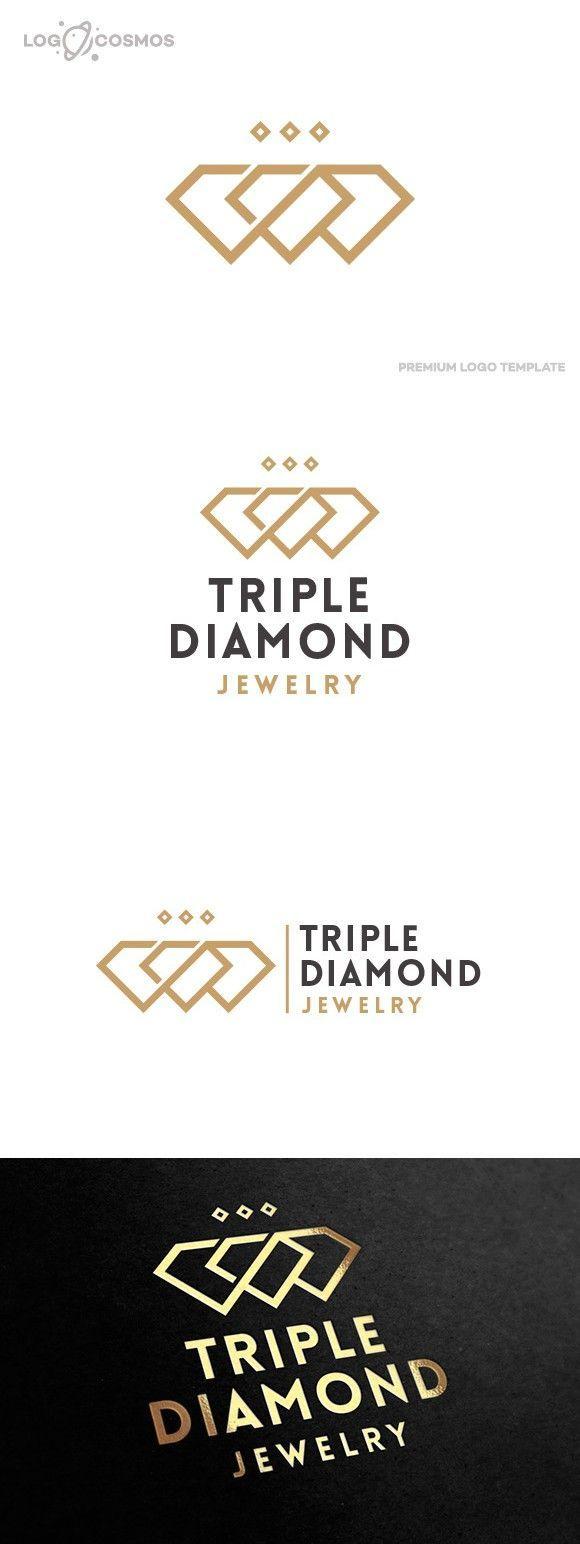 Diamond Jewelry Logo - Triple Diamond Jewelry Logo. Wedding Fonts. $35.00
