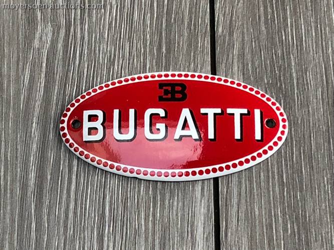 Bugatti Grill Logo - Bugatti front grill logo vintage enamel plate ...