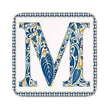 Blue and Yellow Capital M Logo - Cozy Seat Protector Pads Cushion Area Rug, Letter M