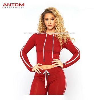 Two Red Women Logo - Women's Tracksuits Two Piece Women Suit/long Sleeve Crop Top And ...