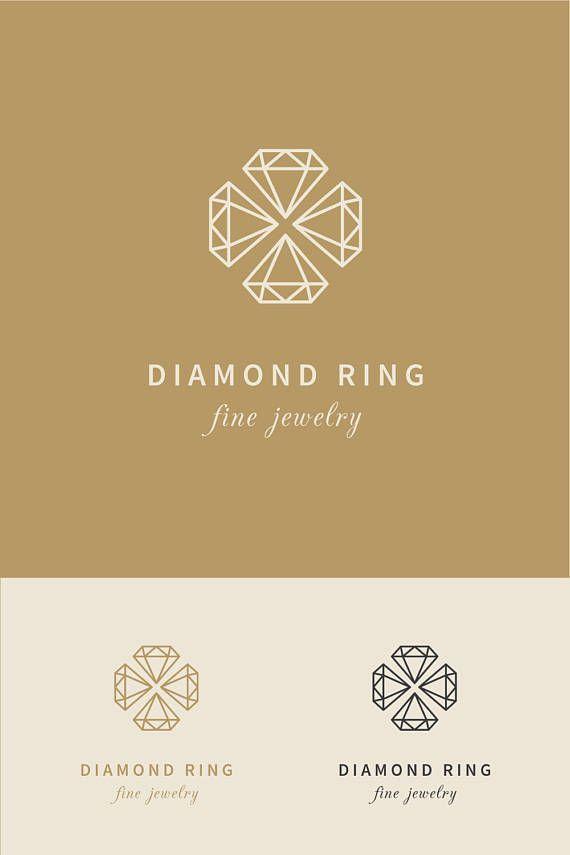 Diamond Jewelry Logo - diamond logo design - geometric gold gem jeweler crystal gemstone ...