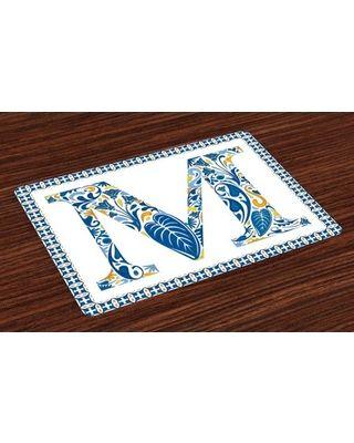 Blue and Yellow Capital M Logo - New Deal Alert: Letter M Placemats Set of 4 Blue Floral Capital ...