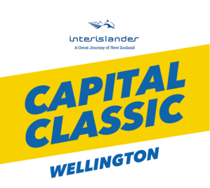 Blue and Yellow Capital M Logo - Interislander Capital Classic / Wellington - Ocean Swim
