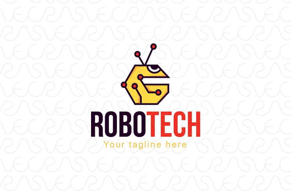 Cute Robot Logo - Robot Tech - Cute Robot Stock Logo Design Template for Gaming ...