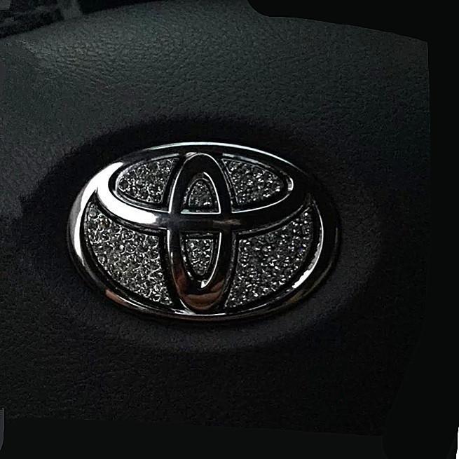 Diamond Toyota Logo - Bling Steering Wheel LOGO Emblem Sticker Decal for Toyota Corolla