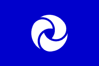 White and Blue Company Logo - E.D.P. company flag (Portugal)