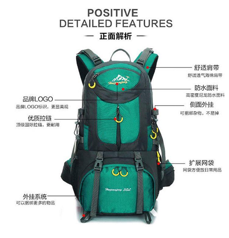 Backpack with Mountain Logo - 2016 Waterproof Travel Bag Sports Backpack Mountain Bag Climbing ...