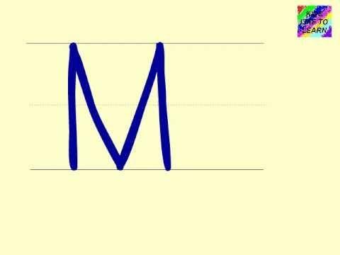 Blue and Yellow Capital M Logo - How To Write The Alphabet. How To Write Capital M. Learn How To ...
