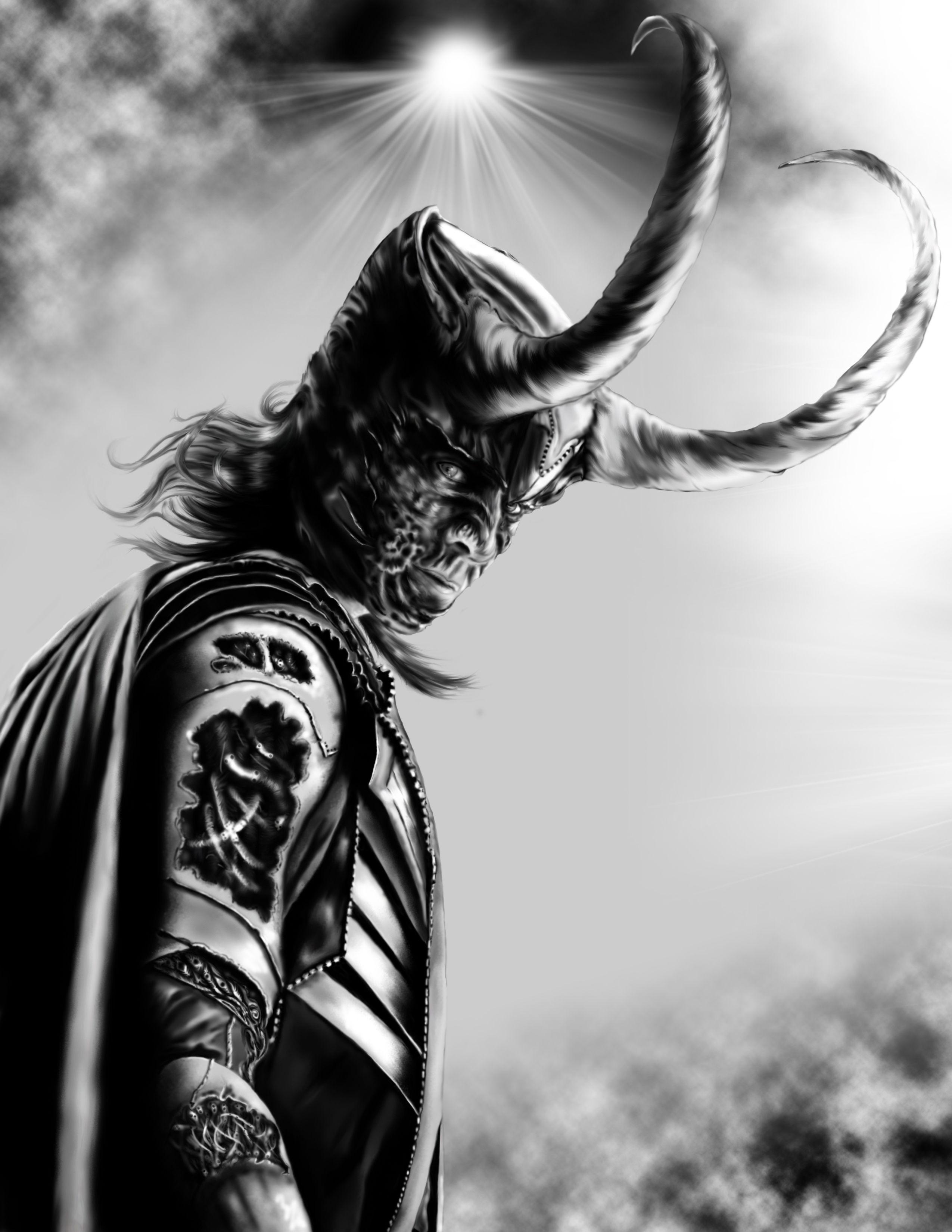 Black and White Loki Logo - Loki - Black and White: rancid_rainbow
