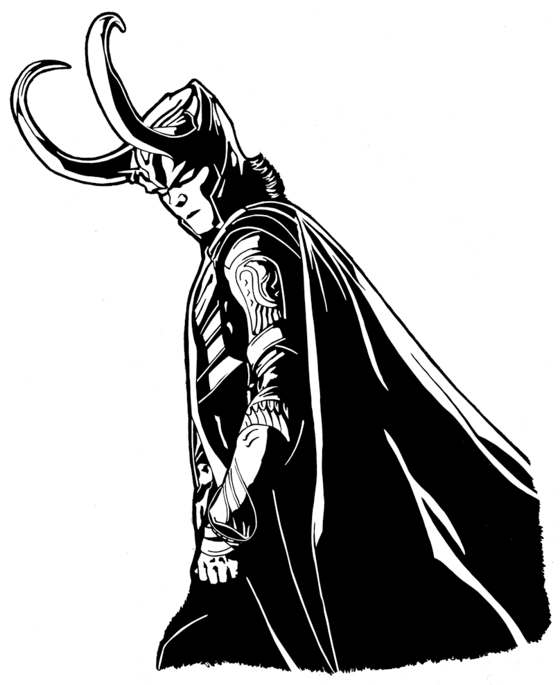 Black and White Loki Logo - Loki