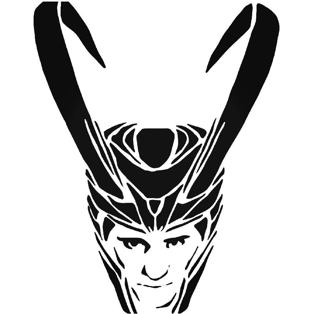 Black and White Loki Logo - Loki Helmet Thor 1 Vinyl Decal Sticker