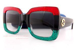 Red Green Grey Logo - Brand New GUCCI Sunglasses GG 0083 S 001 Black Red Green Grey