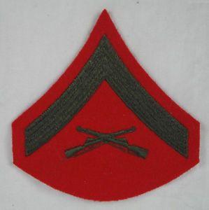 Red Green Grey Logo - USMC US MARINE CORPS E 3 L CPL LANCE CORPORAL PATCH RED GREEN RIFFLE