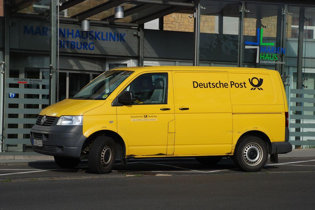 German Courier Company Logo - Deutsche Post. Volkswagen Transporter of the German post of