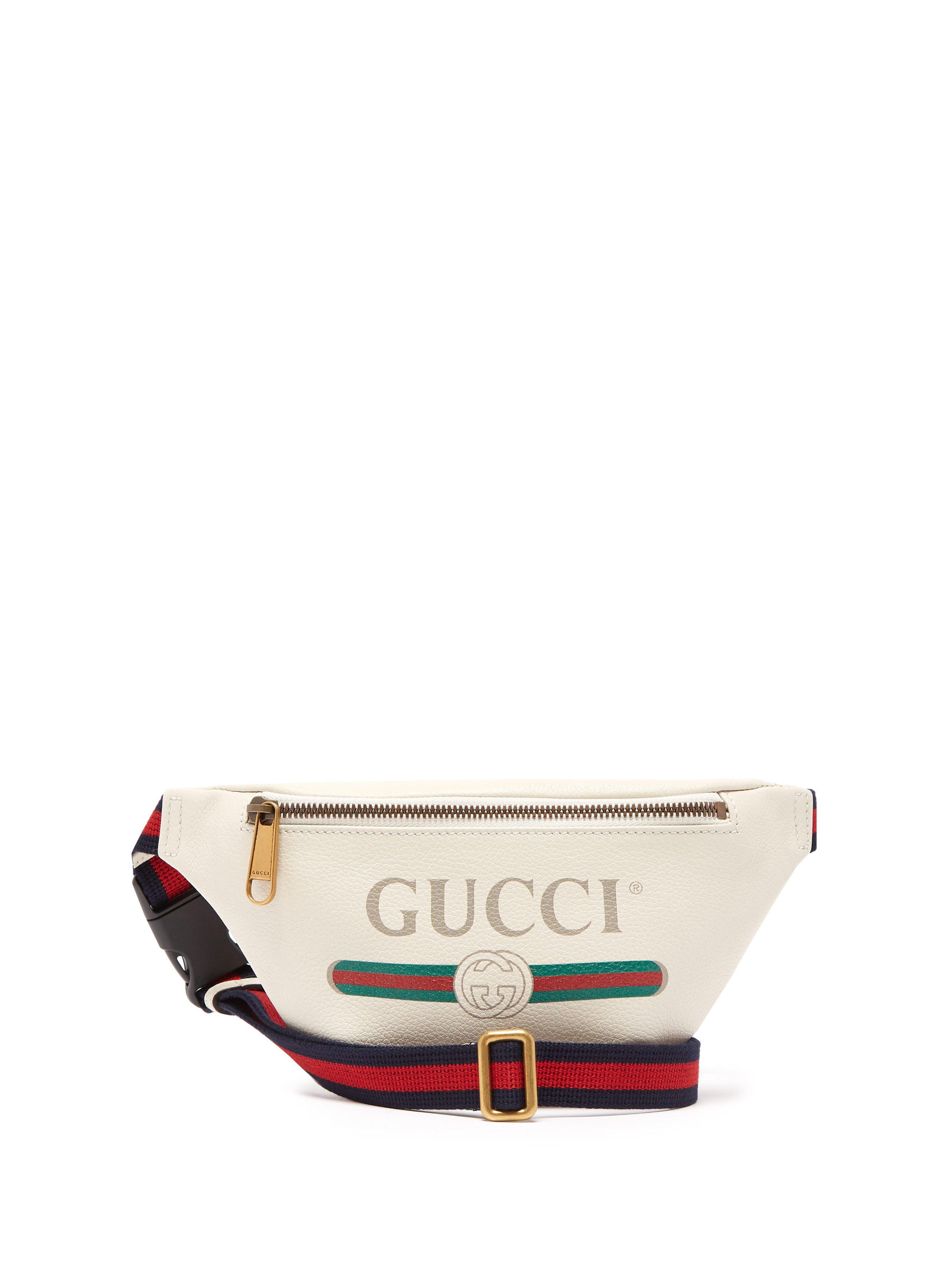 Gucci Small Logo - Gucci Small Logo Print Leather Belt Bag in White for Men - Lyst